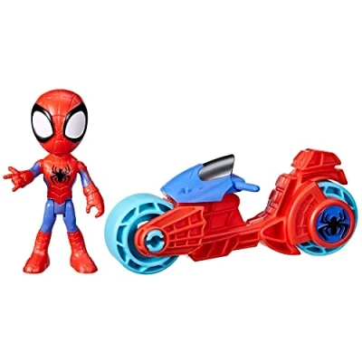 Afbeelding van Marvel Spidey en zijn buitengewone vrienden, figuur met motorfiets, speelgoed voor meisjes jongens, vanaf 3 jaar