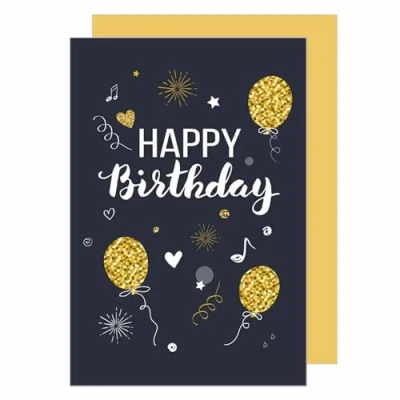 Afbeelding van Edition Seidel Hoogwaardige verjaardagskaart met gouden reliëf en envelop. Gelukwenskaart verjaardag bankbiljetten Happy Birthday man vrouw opschrift (G2896 SW022) (design 4)