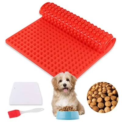 Afbeelding van Mis.Moon 468 Gaten Bakmat Hondenkoekjes Mini Halfrond (1,2 cm), met Deegspatel, Bakvorm voor Hondensnoepjes, Siliconen Bakmat, Hondensnoepjes