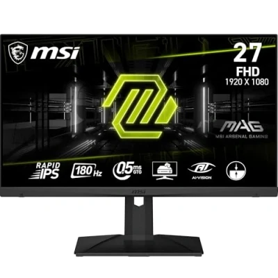 Afbeelding van MSI Mag 275F platte gaming monitor, Full HD (1920 x 1080), snel IPS paneel 1920 1080, 180 Hz, 0,5 ms reactietijd, zwart