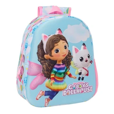Afbeelding van Schoolrugzak Gabby&#039;s Dollhouse Roze Hemelsblauw 27 x 33 10 cm