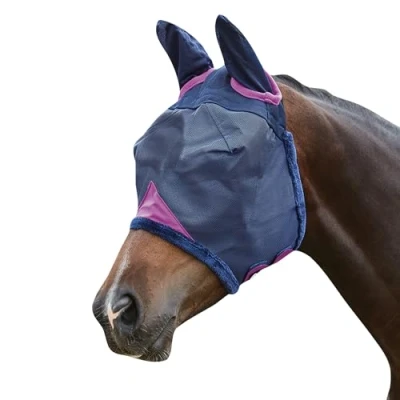 Image de Weatherbeeta Masque Anti Mouches Comfitec Durable Mesh avec Oreilles marine/violet Poney