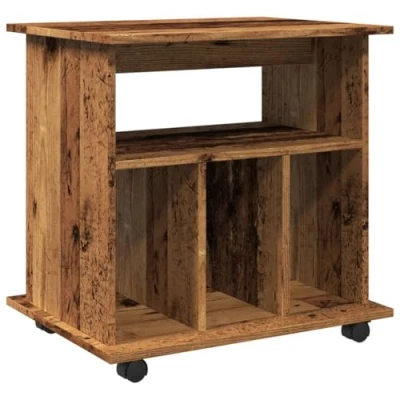 Afbeelding van Rolkast 60x45x60 cm bewerkt hout oud houtkleurig