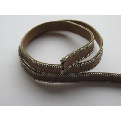 Afbeelding van Band fluweel plat 10mmx2mm metallic bruin 50CM 12291 9103