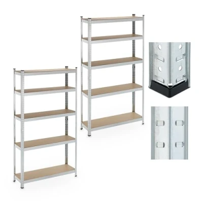 Afbeelding van Relaxdays stellingkast verzinkt set van 2 500 kg 180x100 cm staal stellingrek