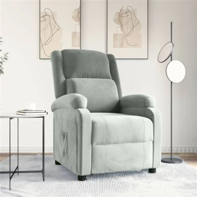 Afbeelding van Fauteuil verstelbaar fluweel lichtgrijs