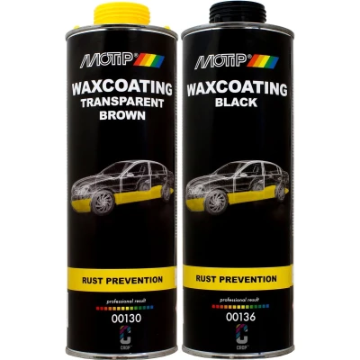 Afbeelding van MoTip Anti Roest Waxcoating in Onderschroefbus 1 liter Transparant bruin
