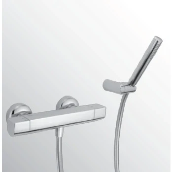 Afbeelding van Huber Dado Cascade Douchekraan thermostatisch met handdoucheset Chroom DC.D01010.21