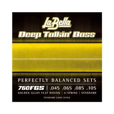 Image de Labella 760FGS Jeu de cordes basse électrique Deep Talkin&#039; Bass Flats Gold 45 105