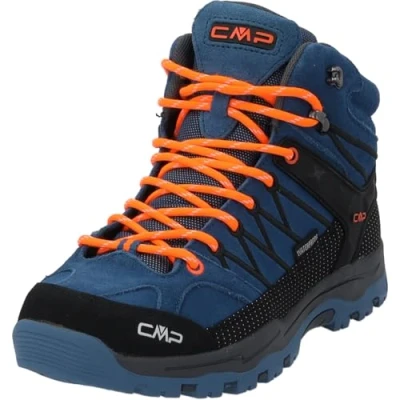 Afbeelding van CMP Rigel MID Trekking WP Unisex Bergschoenen voor kinderen, Maat: 29, Dusty blue/flash orange Leer en textiel