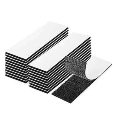Afbeelding van 20 Pièces Scratch Autocollant Double Face, 2 x 10cm Noir Face Velcro, Bande Velcro Réutilisable pour Mur,Sol,Métal,Plastique,Ménage,Bricolage