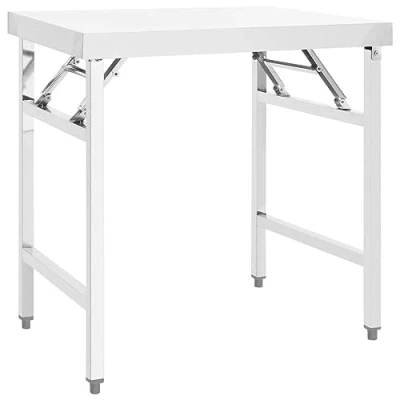 Image de vidaXL Table de travail pliable cuisine 85x60x80cm Acier inoxydable326156