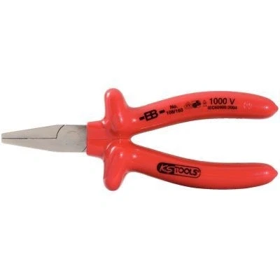 Afbeelding van KS Tools, Tang, CLASSIC 1000V Platte neustang, korte bekken, 160mm (160 mm)