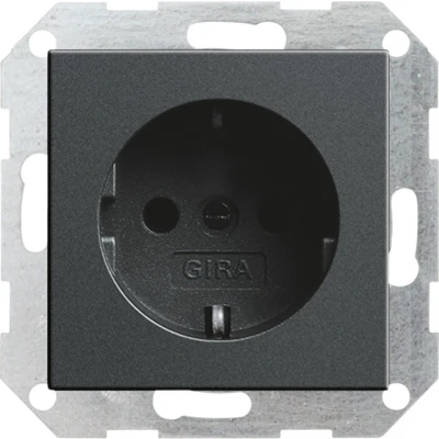 Afbeelding van GIRA 018828 Wandcontactdoos met randaarde Inzetstuk System 55, Standaard E2, Event, Event Clear, Opaque, Esprit, ClassiX Antraciet