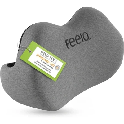 Afbeelding van feela.® Ergonomisch rugkussen voor bureaustoel, lendenkussen als stoelkussen thuis, kantoor of rugleuning op thuis (donkergrijs)