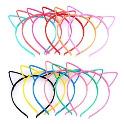 Afbeelding van Timesetl Diadeem met kattenoren, van plastic, 12 kleuren