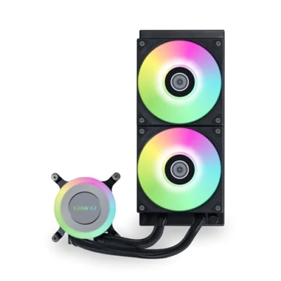 Afbeelding van Lian Li GA II Lite 240 RGB afmeting radiator: mm Intel LGA: 1851, 1700 AMD AM5, AM4 2x 120mm Daisy Chain Fans aluminium 4 pin PWM zwart