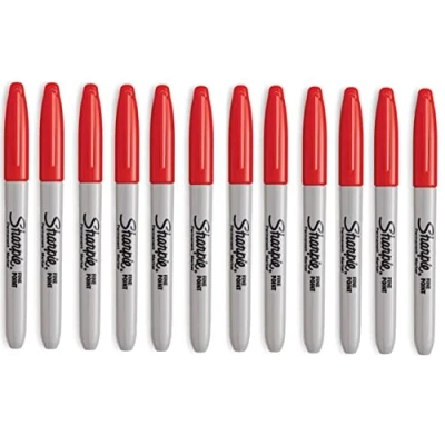Afbeelding van Sharpie Permanent Marker, fijne punt, rood, 12 stuks