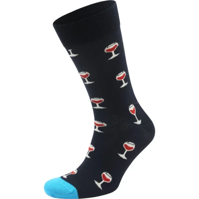 Afbeelding van Happy Socks sokken glass of wine blauw 41 46