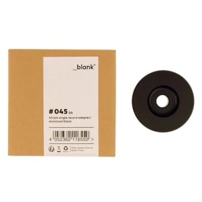 Afbeelding van _blank #045bk Enkele adapter 45 rpm Puck voor 7 inch schijven Aluminium 3,5 cm diameter Zwart