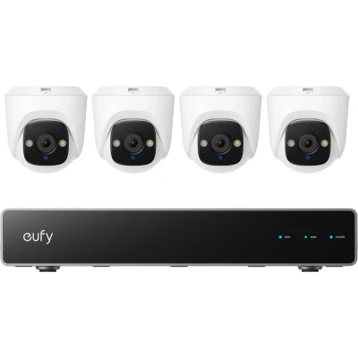Afbeelding van eufy PoE NVR Security System E41, 4 stuks 4K turret camera&#039;s, bedrade outdoor camera, UHD, 122 FOV, nachtzicht in kleur, 24/7 opname, AI detectie, rode en blauwe strobe, 8CH NVR, 2 TB HD