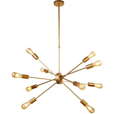 Afbeelding van Searchlight Alpha Hanglamp Ø 70 X 43 Cm Mat Goud