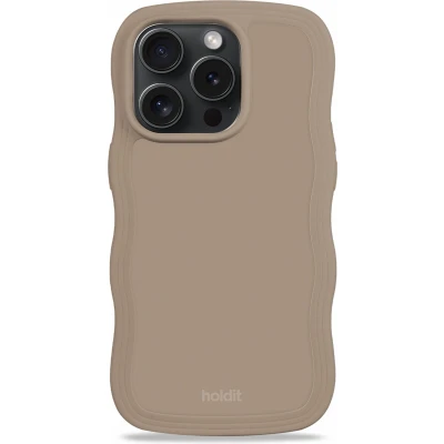 Afbeelding van Holdit Hoesje Geschikt voor iPhone 14 Pro Wavy Case bruin