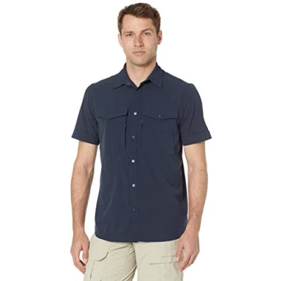 Afbeelding van Abisko Trekking SS Overhemd Heren Dark Navy 200 XL Blauw Outdoor Shirt