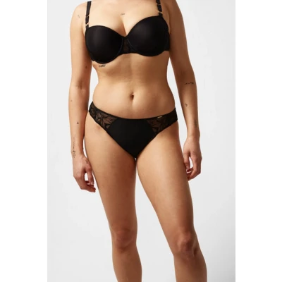 Afbeelding van Chantelle dames Fleurs slip met borduring in de kleur Zwart, maat: 36