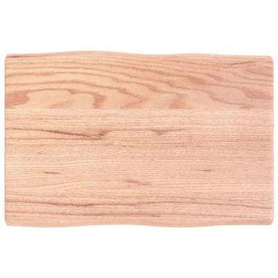 Afbeelding van Tafelblad natuurlijke rand 60x40x4 cm eikenhout lichtbruin