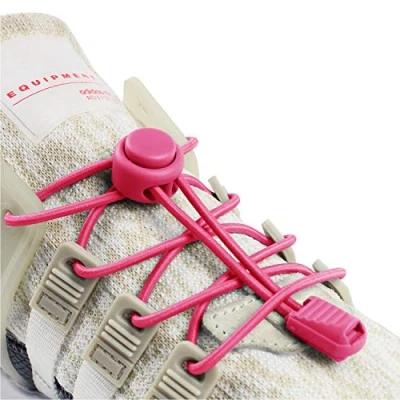 Afbeelding van Inmaker veters zonder strikken voor kinderen en volwassenen, elastische gymschoenen, ronde veters, roze
