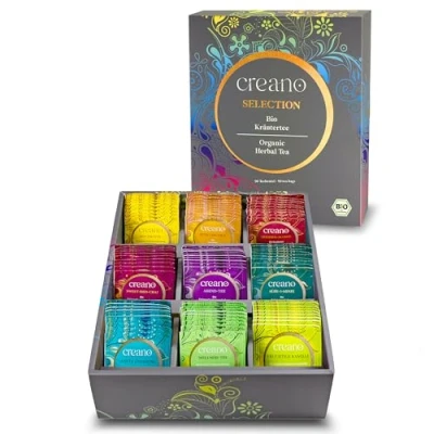 Afbeelding van Creano Organic Herbal Tea Biologische kruidentheeset met 90 zakjes in 9 verschillende soorten, 180 g