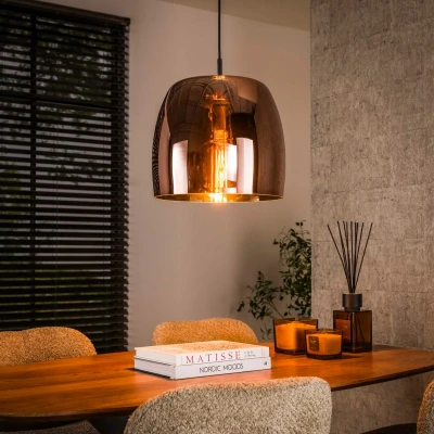 Afbeelding van Ariana hanglamp 1L drift glas koper