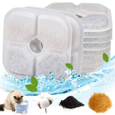 Image de Dhohoo Filtre pour Fontaine à Eau Chat Lot de 12 Compatible avec Catit Pixi 43717 et Animaux Compagnie 2,5 L
