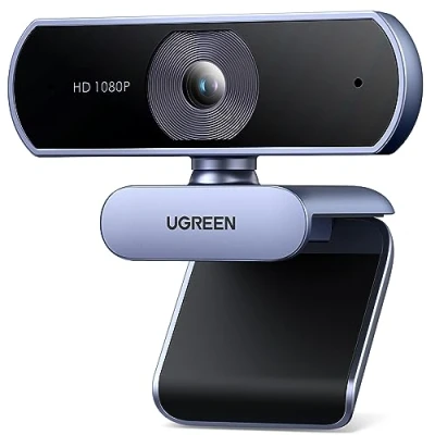 Afbeelding van UGREEN Webcam Full HD 1080P 30FPS Camera USB PC Twee Ingebouwde Noise Cancelling Microfoon 360 Graden Rotatie Plug Play onder Windows MacOS Linux Ondersteunt YouTube Streaming Skype Call Video Zoom