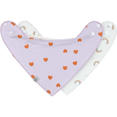 Afbeelding van Lässig Bandana Happy Rascals Heart Lavender 2 Pack