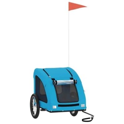 Afbeelding van vidaXL Hondenfietstrailer oxford stof en ijzer blauw
