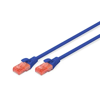 Afbeelding van DIGITUS LAN kabel Cat 6 2m RJ45 netwerkkabel UTP niet afgeschermd Compatibel met 6A &amp; 5e Blauw