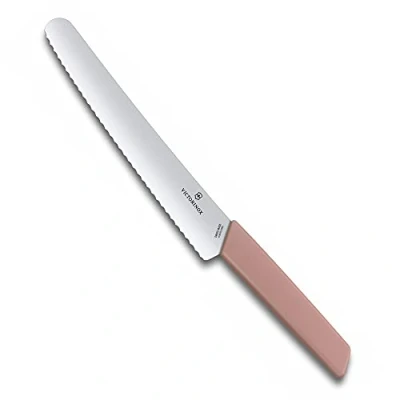 Afbeelding van Victorinox Swiss Modern bakkersmes 22cm Gekarteld Roze