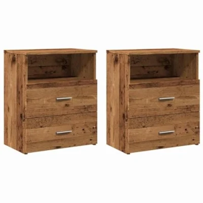 Image de vidaXL Tables de chevet 2 pcs vieux bois 50x32x60 cm d&#039;ingénierie856565