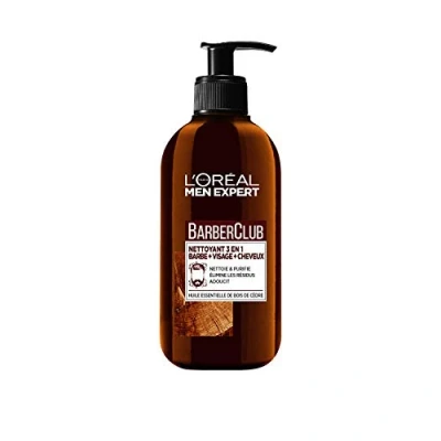 Afbeelding van L&#039;Oréal Men Expert BarberClub 3 in 1 reiniger voor baard + gezicht haar dagelijks gebruik met essente van cederhoutolie alle huidtypes 200 ml