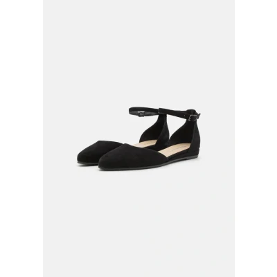 Afbeelding van Tamaris Ballerina&#039;s met enkelbandjes, Dames, Maat: 40, Black Veloursleer
