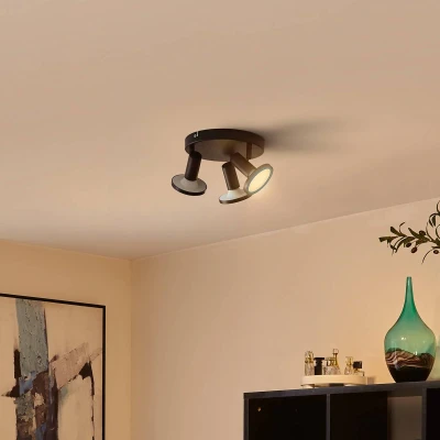 Afbeelding van Lindby buitenspot 3lichts IJzer H: 12.7 cm GU10 zwart Inclusief lichtbronnen