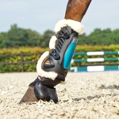 Image de eQuick Protèges Tendons eShock Overreach Fluffy Noir Cob