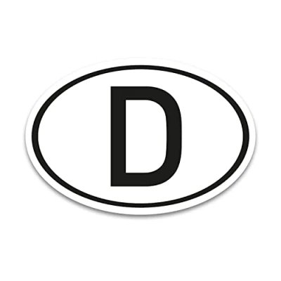 Afbeelding van D sticker kentekenplaat Duitsland zwart wit 17,5 x 11,5 cm DIN normen voor auto, vrachtwagen, camper, auto verplicht buiten de EU kfz_714
