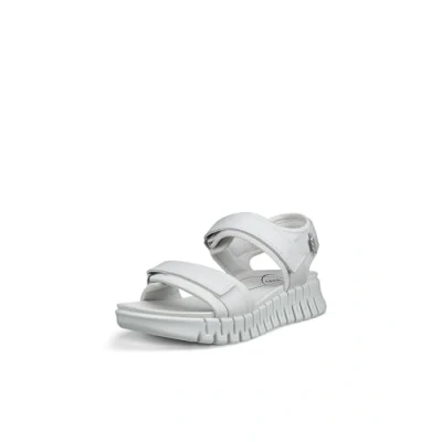 Afbeelding van ECCO Gruuv SOL Sandalen met plateauzool, Dames, Maat: 40, White Leer en textiel