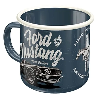 Afbeelding van Emaille Beker Ford Mustang Meet The Boss
