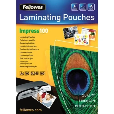 Image de Pochettes Fellowes brillantes A4 100 microns