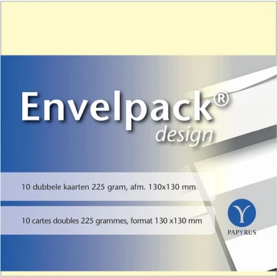 Afbeelding van Dubbele kaarten Papyrus 130x130mm ivoorwit