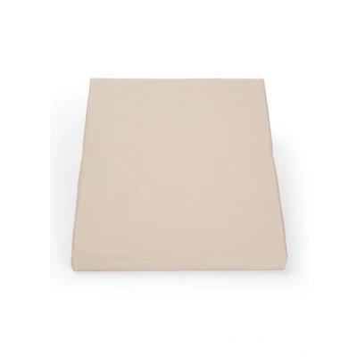 Afbeelding van Yumeko hoeslaken katoen satijn warm taupe 180x210x30 Bio, eco &amp; fairtrade